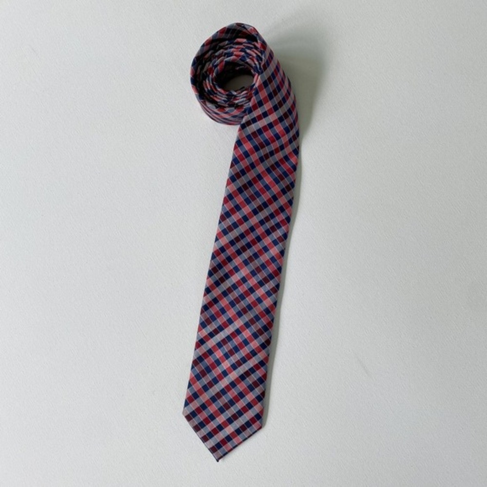 U.S. POLO ASSN. Necktie Plaid Patterned Classic Business Casual Red Blue‎